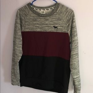 PINK Color Block Crew Neck Sweatshirt